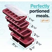 Silicone Freezer Molds Gift Set Trays With Lids - Meal Prep And Kitchen Essentials Bundle - Nam việt quất - Xem 2