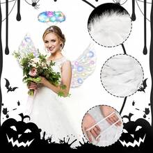 SunnyLisa Angel Wings - Angel Costume For Woman Girls, Light Up Angel Wings And Halo &Wand, Angel Accessories Set Halloween
