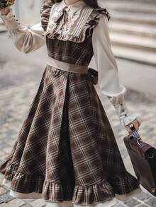 طقم زي خادمة، فستان دمية فرنسية عتيقة بطراز لوليتا، مناسب لصور التخرج، مواعيد الحديقة، العشاء الرومانسي، النوادي، حفلات الأزياء، عيد الحب - متعدد الألوان - مشاهدة 6