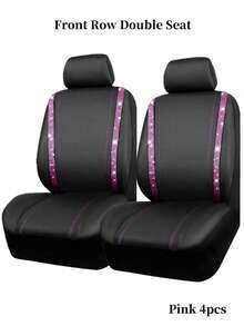 9PCS/4PCS Leather Bling Diamond Car Seat Covers Full Set - Waterproof Anti-Slip Rhinestone Automotive Covers, Universal Fit For Car/SUV/Sedan/Van, Airbag Compatible With Rear Zipper Design 9PCS Includes: 2 Front Seat Covers + 1 Backrest Cover + 1 Back Seat Cover + 5 Headrest Covers, 4PCS Includes: 2 Front Seat Covers + 2 Headrest Covers - 款式A - 查看 18