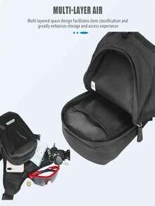 Motorcycle Waist Bag, Hard Shell Waterproof Leg Bag, Large Capacity Outdoor Sling Bag, Riding Phone Glove Key Storage Leg Bag, Chest Bag, Riding Bag, Motorcycle Accessories - Black - View 4