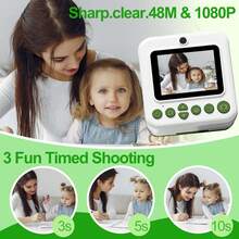 2.4-Inch Compact Digital Camera - Flash, Selfie Mode, Video Recording, Instant Thermal Printing - Ideal Birthday Gift.