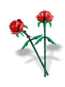 LEGO Creator Roses 40460，人造花，适合音乐节/婚礼季送礼，可调节红色花朵展示，音乐节/婚礼季，家居装饰植物套装，最佳礼品之选 - 彩色 - 查看 2