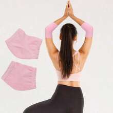 2件装护肘保湿套肘部凝胶覆盖脚跟袜肘套护肘适用于SPA保湿干裂皮肤护理 - 粉色 - 查看 4