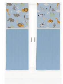 Printed Curtain For Baby's Room, Boy's Girl's Room - Blue - View 2
