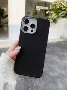 极简时尚白色、灰色、黑色仿皮纹理手机壳，防指纹、防水、防汗，超薄柔软触感，手机保护套，兼容三星 17 Pro Max、13/14/15/16/16 Plus/16 Pro Max - 黑色 - 查看 5