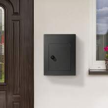 Through The Wall Drop Box, Heavy Duty Steel Through The Wall Mailbox With 2.8-7.9" 13" Combination Lock, 13x7x17" Mail Drop Box, Black