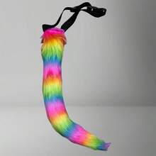 1件圣诞猫尾巴服装，可爱狐狸毛绒尾巴角色扮演猫女配饰尾巴带挂绳，适合万圣节、圣诞节、生日、家庭聚会、动漫角色扮演、情人节、圣诞礼物、新年礼物 - 彩色 - 查看 24