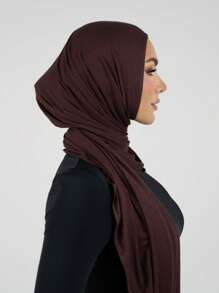 1 件纯色休闲透气莫代尔围巾头带，适合日常佩戴