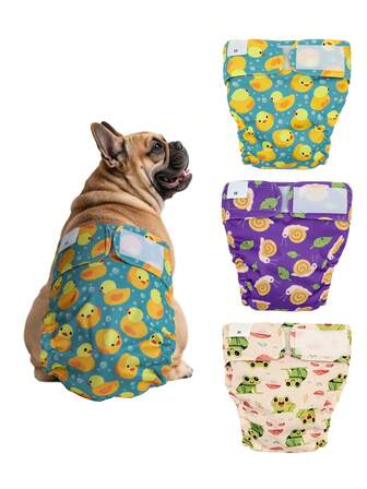 3pcs Reusable Female Dog Diapers, Tailless Design Suitable For Bobtail Dogs, Multipurpose Dog Physiological Pants, Anti-Harassment Sanitary Pants