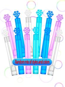 120支雪花泡泡棒，彩色手动泡泡管，手持迷你泡泡机玩具，派对礼品，适用于婚礼、生日、情人节、圣诞节、新娘送礼会和户外休闲活动（不含泡泡液） - 彩色 - 查看 3