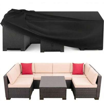 Large Garden Furniture Covers Waterproof, 420D Oxford Fabric Furniture Set Covers For Outdoor Table & Chairs, Patio Rattan Furniture Cover Windproof, Anti-UV, No Tear