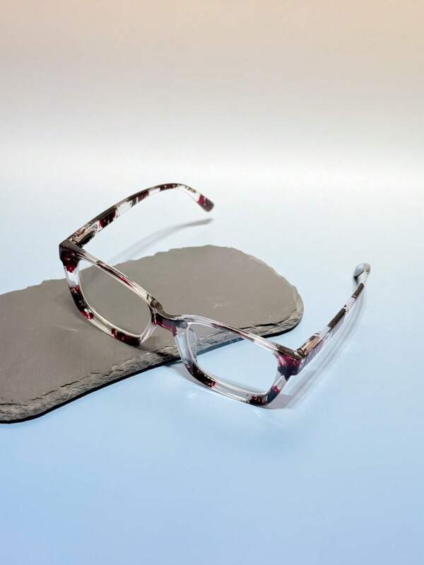 1 st. unisex lätta geometriska läsglasögon med stora bågar, plast avslappnad stil klassisk tjock modern minimalistisk design, bärbara glasögon lämpliga för bilkörning, vardagsliv, läsning, tillbaka till skolan