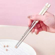 Portable 24CM 316 Stainless Steel Chopsticks With Cutlery Box, Cute Cartoon Pattern Chinese Chopsticks , High Temperature Resistant And Reusable Sushi Stick, Mildew Resistant Tableware, Dishwasher , Suitable For Student And Adult Use In Home, School, Office, Outdoor Camping, Picnic, Travel - Multicolor - View 7