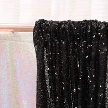95x48-Inch Dazzling Sequin Star Curtain With 3D Stereo Light And Shadow Effects Decoration - Romantic Backdrop Wall For Wedding Venues, Shining Decoration For Birthday Parties, High-Grade Texture With Gold Sequin Material, High-End Space Decoration For Living Rooms And Bedrooms, Magic Tool For Creating A Festive Celebration Atmosphere, Backdrop Curtain With High Photo-Taking And Check-In Success Rate(Wedding Banqueta Party Autuumn Elegant Bridal Shower Table Decoration Dining Table Wedding Party EventHalloween Christmas:DecorationThanksgiving Dayfestival Home Decor) - 黑色 - 查看 5