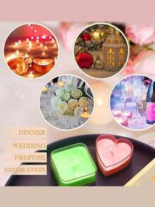 High-Transparency Flame-Retardant Plastic Candle Cups, Hand-Made For Creating A Romantic Atmosphere. Available In Various Styles Such As Round, Heart-Shaped, And Square.