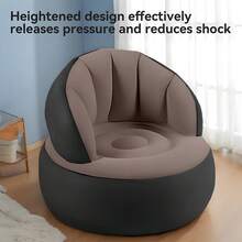 1 件套带靠背充气沙发，便携式快速充气可折叠休闲沙发，PVC 植绒表面，适用于客厅、游戏室、卧室、阳台、阅览室 - 彩色 - 查看 3