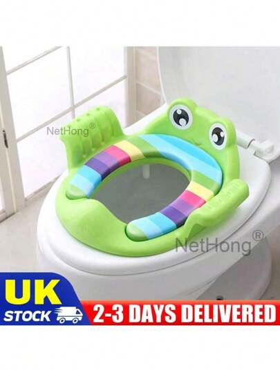 Child Baby Kids Soft Padded Potty Training Toilet Seat With Handles Toddler UK
