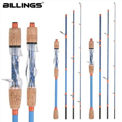 BILLINGS 4-Piece Spinning Rods & Casting Fishing Rods,Portable Carbon Fiber Travel Fishing Rod,With Hook Keeper,Smooth Ceramics Line Guides,2.1M/7FT, ML Power,Ideal For Freshwater & Saltwater Fishing Tackle And Accessories