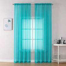 Turquoise Sheer Curtains 2 Panel Sets 84 Inch Length Transparent Light Weight Soft Window Panels For Study Room Living Room Bedroom Per Panel W42 X L84 Inches 1 Pair