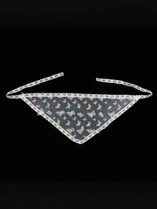 1件装【法式蕾丝头巾】纯色法式甜美蕾丝三角头巾，带可转换腰带 | 女士，适合四季各种场合 | 渐变蕾丝帘，春夏头巾装饰，蕾丝腰带（头巾和腰带两用，适合腰围约66厘米） - 彩色 - 查看 11