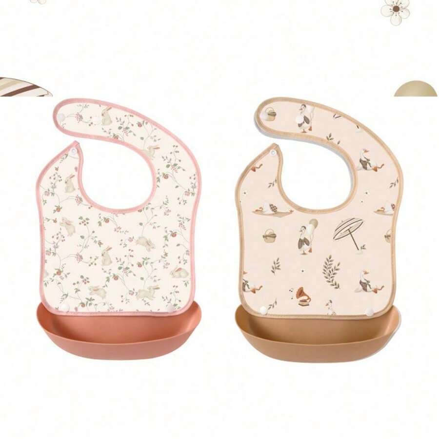 Baby Bibs, Bibs, Cute Cartoon Eating Bibs, Detachable, Baby Bibs