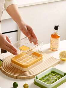 1 pezzo Vassoio per cubetti di ghiaccio da 15 griglie, stampo per ghiaccio senza apertura, tipo a pressione con coperchio, completamente sigillato, pulito e igienico, adatto per uso in cucina e ristorante, stampo per gelato, vassoio per ghiaccio