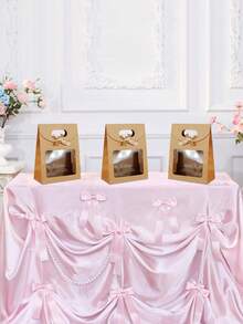 10/5 件装牛皮纸蝴蝶结礼品袋，透明窗口展示包装袋，带提手的竖款迷你礼品袋，棕色礼品袋，自粘纸袋，竖款礼品袋，糖果饼干包装袋，白色和棕色婚礼及圣诞派对袋，情人节礼品袋，礼品包装袋 - 多色 - 查看 5