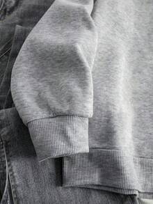 Felpa con stampa di slogan artistici e città di nuova personalità creativa, felpe con cappuccio casual morbide e oversize con collo tondo da ragazzo, stile sportivo, carino - cenere di fiori - Visualizzare 4