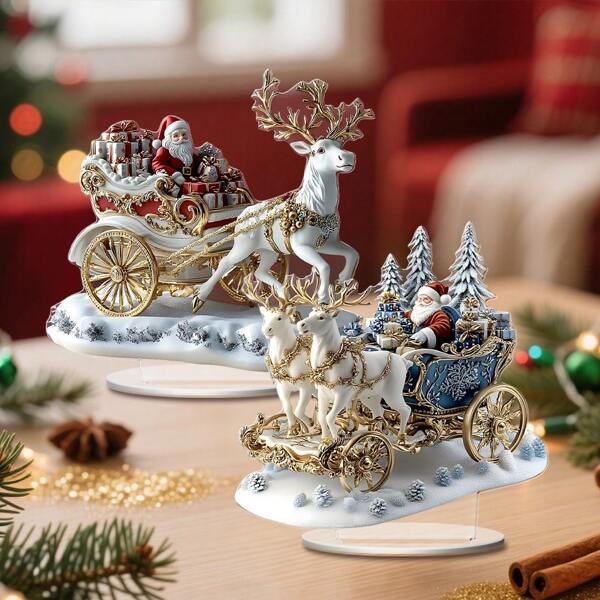 1/2/4 peças Papai Noel Alce Decoração de Mesa Divertida Multifuncional Placa de Acrílico 2D Inverno Natal Casa Dormitório Escritório Presente