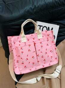 秋冬毛绒灯芯绒印花实用手提包、单肩包、尿布包、午餐包、大容量手提包、公文包