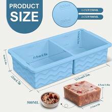Silicone Freezer Tray For Soup With Lid - 2 Cup Soup Freezer Container Molds - Extra Large Ice Cube Tray - Silicone Freezer Food Molds For Freezing & Storing Soup, Sauce, Broth, Leftovers (2 Pack)-814352 - LightBlue - Xem 3