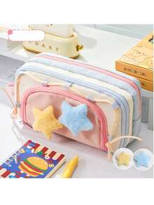 1pc Corduroy Pencil Case,Large Capacity Soft Zippered Pencil Pouch Makeup Bag, School Office Acsesories Desktop Stationery Storage Bag, School Supplies Pencil Case Creative Gift For Thanksgiving, Christmas, Birthday Halloween Decoration Back To School - Multicolor - View 8