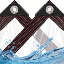 1Piece Multiple Size Specifications Clear Waterproof Tarpaulin Transparent Tarp Canopy Awnings Winter Plants Cover Greenhouse Film Tarp, Waterproof Tarpaulin, Clear Plastic Tarpaulin, Dustproof, Rainproof, UV Resistant Garden Coverage