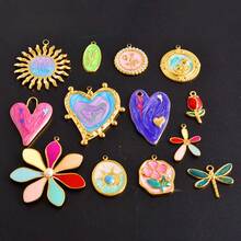 1pc/2pcs Luxury Delicate 304 Stainless Steel Electroplated Pendant Charms, Suitable For DIY Jewelry, Jewelry Making, Crafts - Ocean Life, Cherry, Flower Designs - Color - View 6