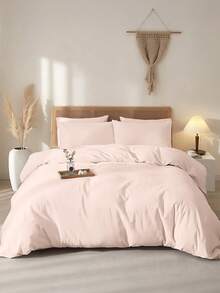 Bộ ga trải giường 2/3 món bằng cotton nguyên chất, 100% cotton, mềm mại và thoáng khí, thân thiện với da, chống xù lông, đồ dệt gia dụng thời trang, bao gồm vỏ chăn và vỏ gối, phù hợp với giường đơn, đôi, cỡ Queen, cỡ King, không bao gồm chăn bông, dùng được cả bốn mùa, nhiều màu sắc để lựa chọn, có thể giặt máy. - Nhiều màu - Xem 30