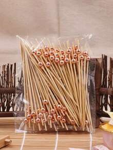 Un Paquete De 100 Piezas De Palillos De Frutas Desechables Galvanizados En Oro Y Plata, Barra De Color Rosa, Palillos De Dientes Artísticos, Palillos De Frutas, Decoración De Cóctel Hecha A Mano - Rosa Pálido - Ver 9