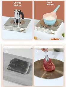 1pc Heat Conduction Plate For Induction Cooktop, Suitable For Gas Stove, Induction Cooker, Moka Pot, Small Milk Pot, Stainless Steel Pot, Ceramic Casserole. Can Quickly Defrost Meat Products, Gather Fire, Anti-Slip, Kitchen, Household, - Multicolor 7.9in Insulation Board - View 7