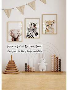 ¡RecomendadoKIU DESIGNS Cuadros Decorativos para Bebé – Láminas Infantiles para Cuarto de Bebé – Decoración Nursery sin Marco – Arte para Habitación Infantil (Selva de 4, 8x10)¡Top de Temporada - Selva de 4 - Ver 8