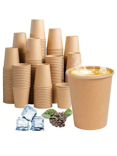 Cốc giấy dùng một lần cho nhà hàng - Thích hợp cho đồ uống nóng và lạnh - Lý tưởng cho các bữa tiệc, sự kiện và doanh nghiệp nhỏ - Bộ đồ ăn bền, tách trà, đồ uống gia đình và thương mại, du lịch, cắm trại, đồ dùng cho tiệc tùng