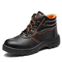 Men's Steel Toe Cap Boots, Anti Smashing And Puncture Safety Shoes, Winter Version, Comfortable Outdoor Work Boots, Construction Sites, Industrial Manufacturing, Men's Work Trainer, Outdoor Travel, Hiking And Mountaineering Shoes, Comfortable Casual Shoes - 黑色 - 查看 8