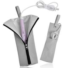 1pc Hair Styling Tool Travel Bag With Heat Resistant Mat, Suitable For Flat Iron, Straightener, Curling Iron And Hair Care Accessories, With External Pocket, Portable Storage Pouch