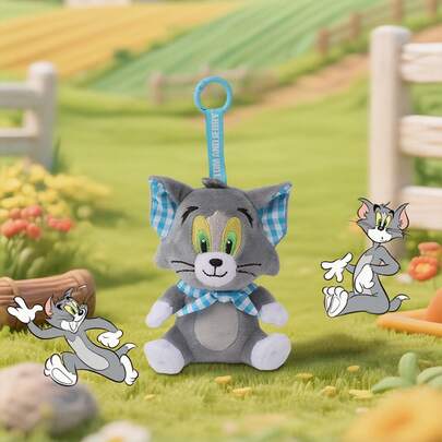 官方授权毛绒钥匙扣，饰有汤姆、杰瑞等经典角色。采用优质短毛绒面料和精美刺绣，将经典动画栩栩如生地呈现。非常适合为包包或钥匙增添趣味。