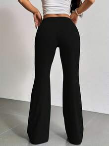 Pantalones deportivos con cintura de cordón y pierna acampanada