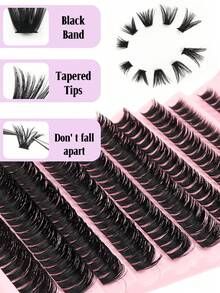 200PCS DIY Eyelash Extensions, D Curl Clusters Lashes,6-15mm Wispy Individual Eyelashes Extensions ,Natural Length,Wispy Thick Cluster Lashe,Thick And Voluminous,Segmented Eyelash ,DIY At Home - D - 查看 4