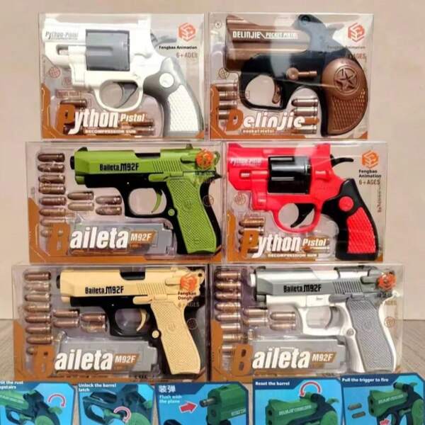 Juguete de pistola de bala blanda M92F Revolver, pistola de descompresión, pistola simulada - Regalo de cumpleaños - Regalo de Navidad - Regalo de Pascua - Regalo - Regalo perfecto - Regalo