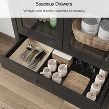 Wine Bar Cabinet, 71" Tall Arched Storage Cabinets With Door, Liquor Bar Cabinet, Whiskey Station With Wine Rack & Glass Holder,  Liquor Cabinet For Home