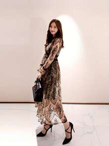 Women Midi Dresses - màu đen - Xem 5