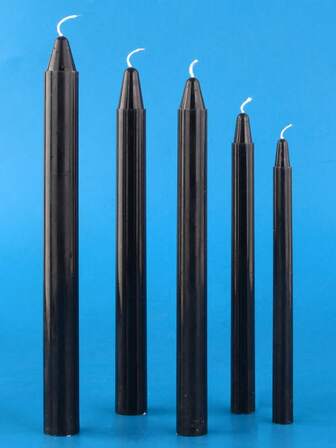 10 st svarta ljus i olika storlekar, luktfria, eleganta, koniska ljus, altardekorationer för kyrkbröllop, bordsdekorationer för hemmet, café- och snygga dekorationer, fotorekvisita, födelsedagspresenter för inomhus- och utomhusbruk, nödbelysning i hemmet vid strömavbrott, festivaler, fester och sammankomster, dekorativa ljus