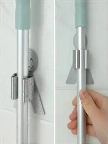 1pc Mop Rack, Smiling Mop Rack, Multi-Functional Mop Hook, Bathroom Mop Hook, Traceless Wall Glue Hook,Bathroom Accessories - Multicolor - View 8